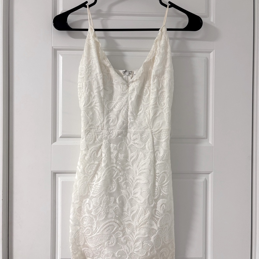 White Lace Mini Dress